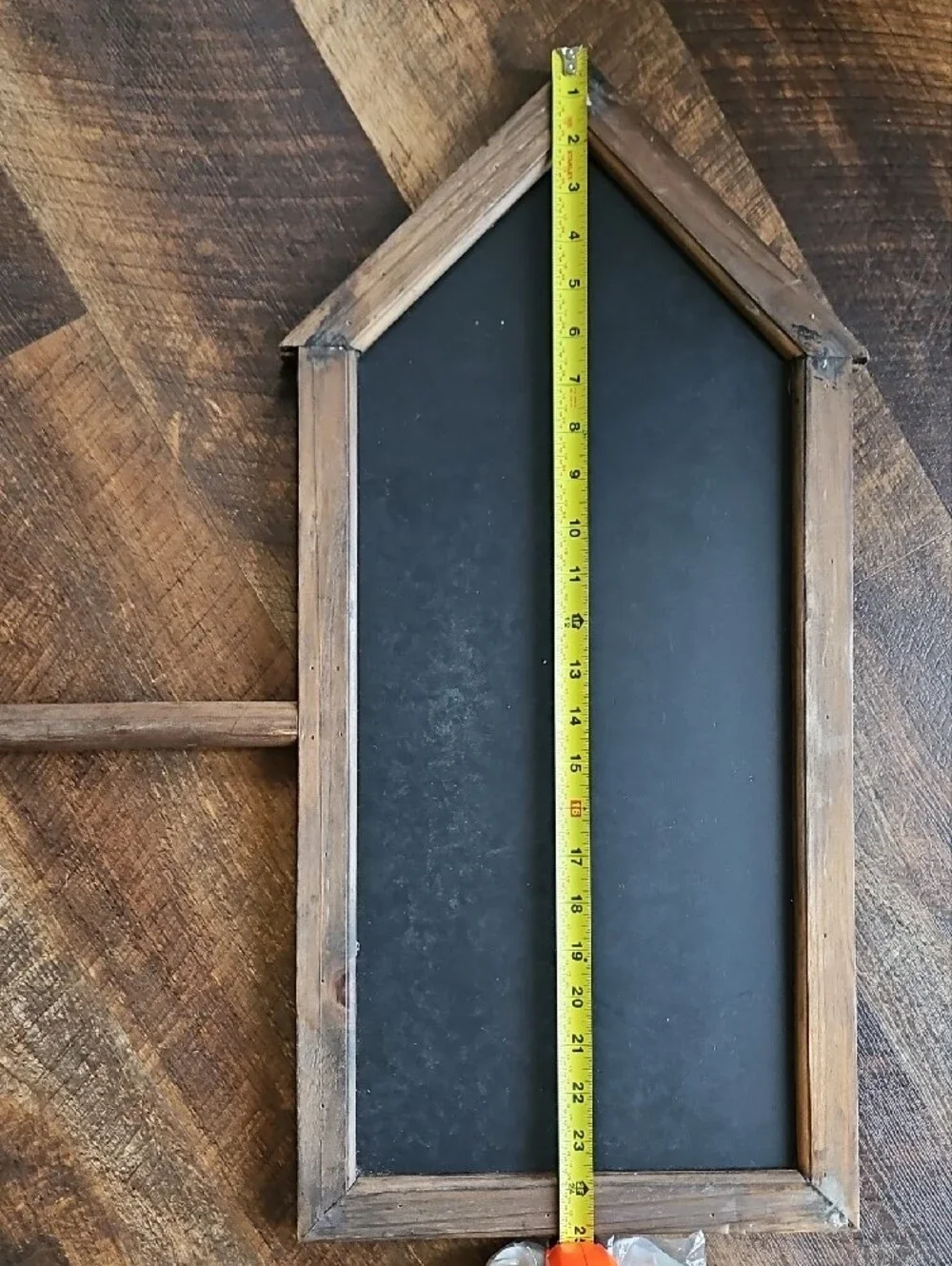 Arrow Chalkboard Garden Sign - Black Chalk Surface with Rustic Wood Frame